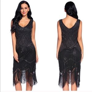 1920s Beaded Flapper Dress / Gatsby Glam